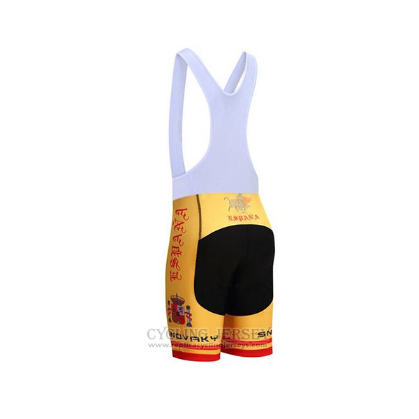 2017 Cycling Jersey Spain Red and Yellow Short Sleeve and Bib Short